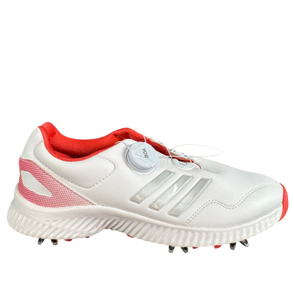 NWOB Adidas Response Bounce BOA Golf Shoes White Silver Red Spiked Women's 7.5